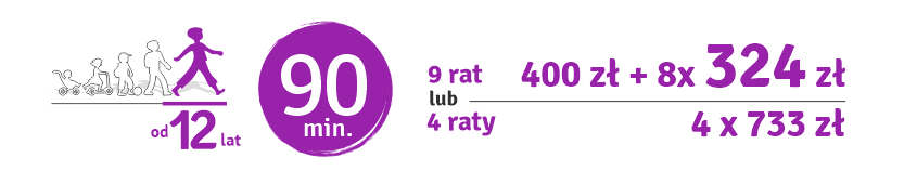 Cennik 4 cena z lekcje 90 minutowe