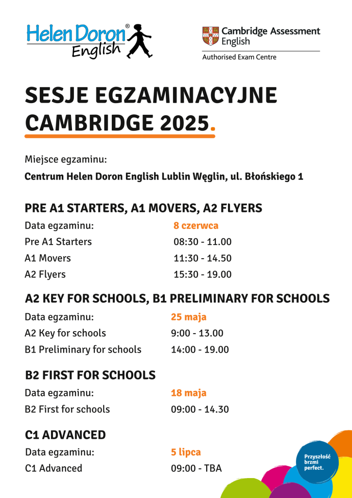 Egzaminy Cambridge 2025 - Helen Doron English