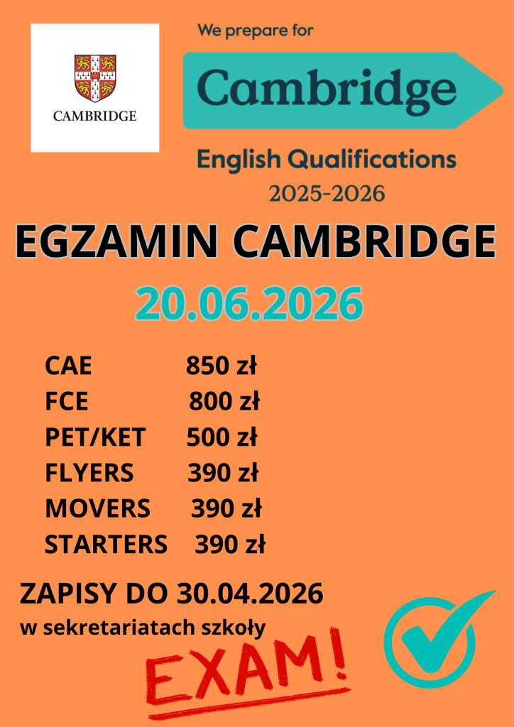 Egzamin Cambridge 2026 1 Egzamin Cambridge zapisy 2026 plakat 2 - Helen Doron English